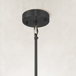 Black canopy, rod and hanging connection detail.