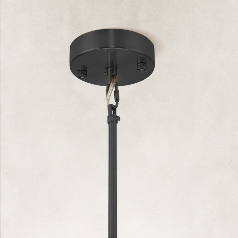 Black canopy, rod and hanging connection detail.