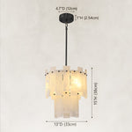 Black two-tier panel fixture dimension drawing.