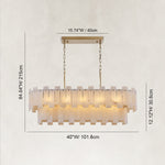 40-inch two-tier panel chandelier dimension drawing.