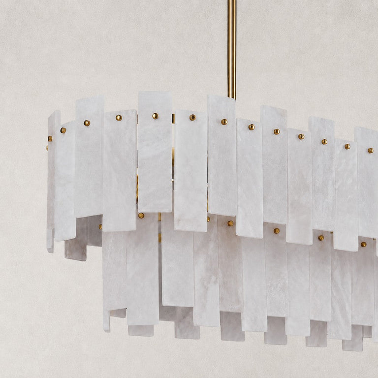 Unlit panel edges, gold-tone fasteners and matching two-tier body close view.