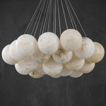 Orla Cluster Alabaster Ball Pendant Light by Dalmivik, complete fixture view