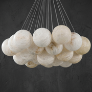 Orla Cluster Alabaster Ball Pendant Light by Dalmivik, complete fixture view