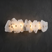 Hollis Modern Alabaster Linear Wall Sconce by Dalmivik, complete fixture view