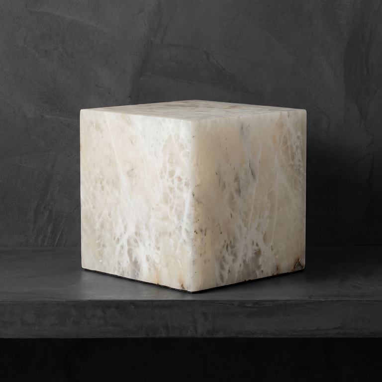 Pearl Modern Alabaster Table Lamp by Dalmivik, complete fixture view