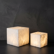 Pearl Modern Alabaster Table Lamp by Dalmivik, complete fixture view