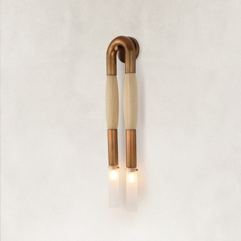 Off-white textured U-shaped wall sconce with two downward-facing ends