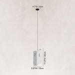 Dimension diagram for Offset White Marble Blade Pendant