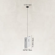 Dimension diagram for Offset White Marble Blade Pendant