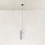 Product detail of Offset White Marble Blade Pendant against a neutral background