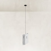 Product detail of Offset White Marble Blade Pendant against a neutral background