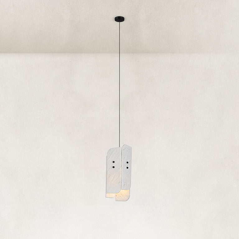Offset White Marble Blade Pendant shown in full against a neutral background