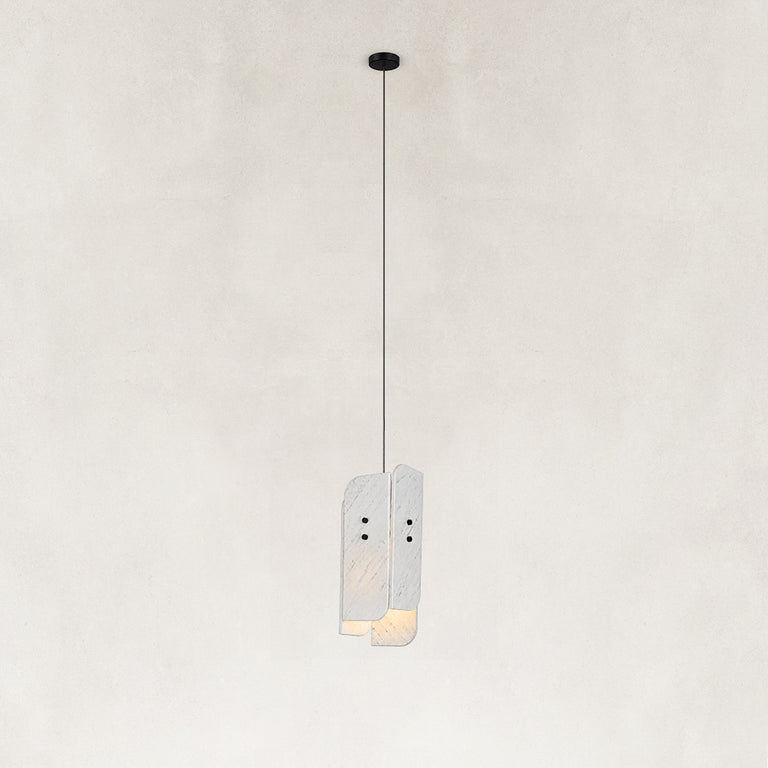 Offset White Marble Blade Pendant shown against a neutral background