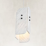 Product detail of Offset White Marble Blade Pendant against a neutral background