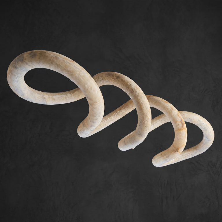 Anello Alabaster Spiral Chandelier Lighting by Dalmivik, complete fixture view
