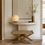 Orbita Alabaster Sphere Table Lamp 11.8" by Dalmivik, furnished room or product detail view