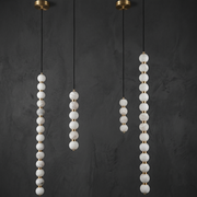 Orbita Modern Veritical Island Pendant Light by Dalmivik, complete fixture view
