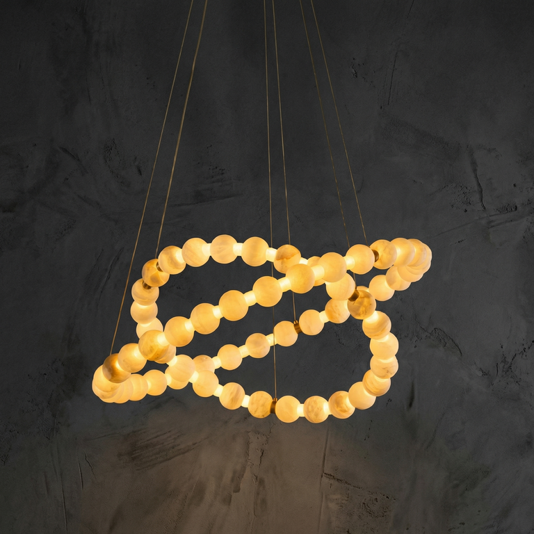 Orbita Foyer Modern Chandelier by Dalmivik, complete fixture view