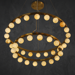 Orbita Modern Round Ring Chandelier by Dalmivik, complete fixture view