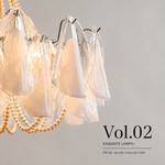 Pearl Reverie Glass Petal Chandelier