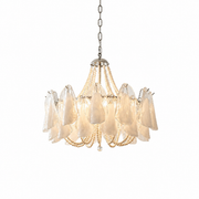 Pearl Reverie Glass Petal Chandelier