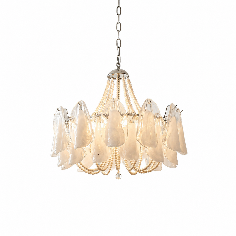 Pearl Reverie Glass Petal Chandelier