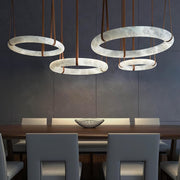 Pendant Light A Alabaster Ring Ceiling Lamp by Dalmivik, complete fixture view