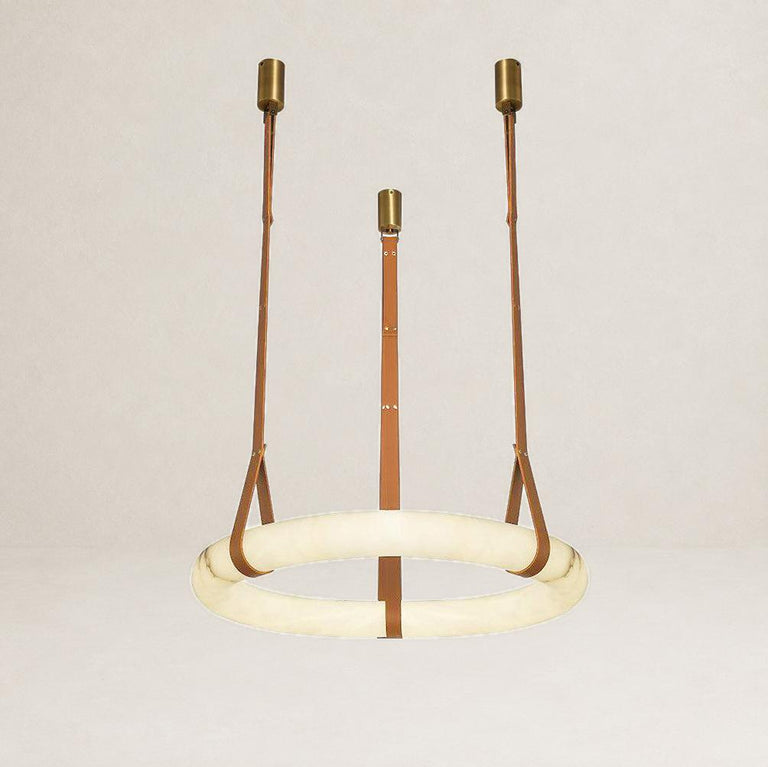 Pendant Light A Alabaster Ring Ceiling Lamp by Dalmivik, complete fixture view