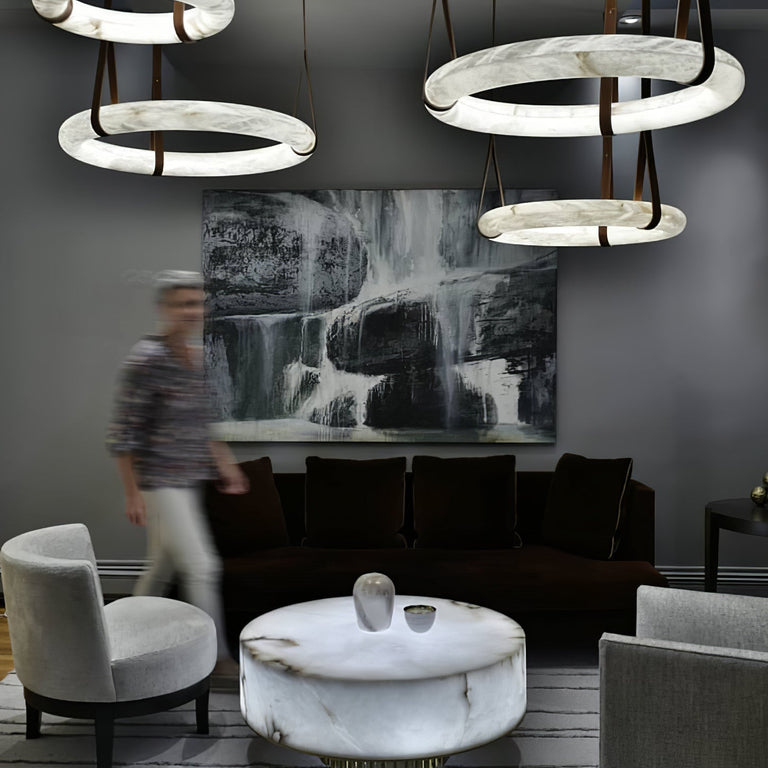 Pendant Light A Alabaster Ring Ceiling Lamp by Dalmivik, product or room detail view