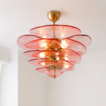 Petal Cascade Sculptural Glass Chandelier
