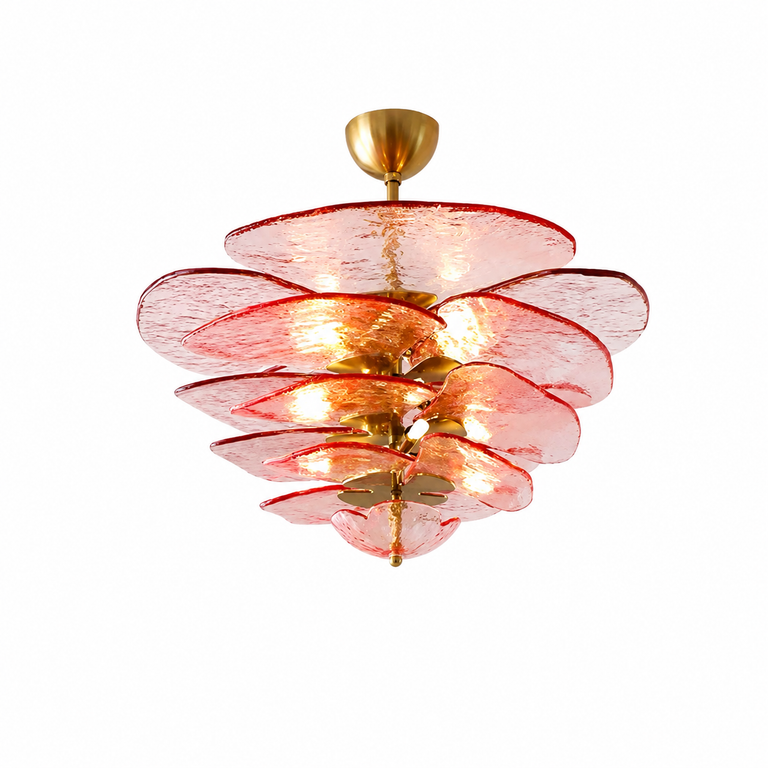 Petal Cascade Sculptural Glass Chandelier