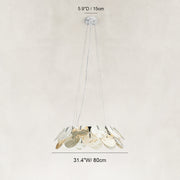 Dimension diagram for Petal Marble Chandelier 31.5