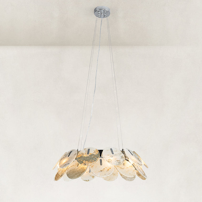 Petal Marble Chandelier 31.5" shown in full against a neutral background