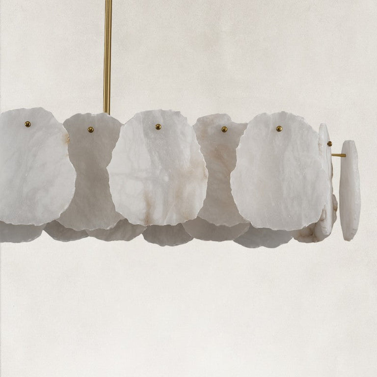 Unlit petal panels and brass-tone fasteners.