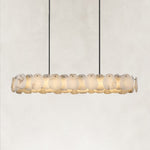 Petal Oval LED Chandelier in black finish, complete fixture