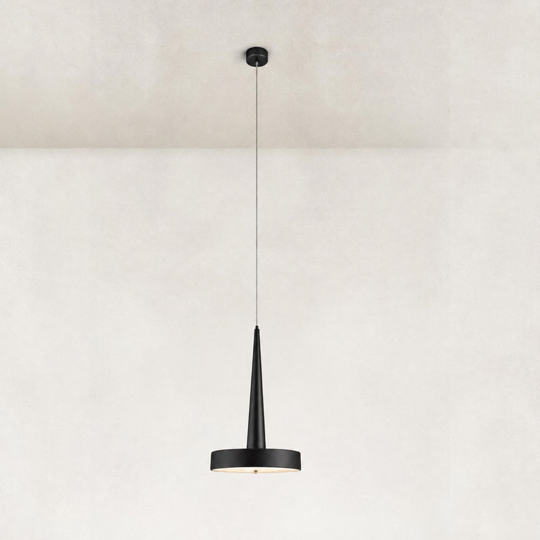 Polished Chrome Marble Drum Pendant 17.7" in Black metal finish, shown as a complete fixture