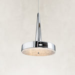 Product detail of Polished Chrome Marble Drum Pendant against a neutral background
