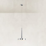 Polished Chrome Marble Drum Pendant shown in full against a neutral background