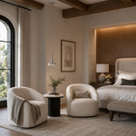 Polished Chrome Marble Drum Pendant displayed in a furnished interior