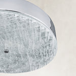 Product detail of Polished Chrome Marble Drum Pendant against a neutral background