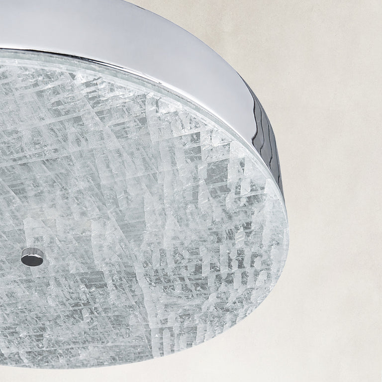 Product detail of Polished Chrome Marble Drum Pendant against a neutral background