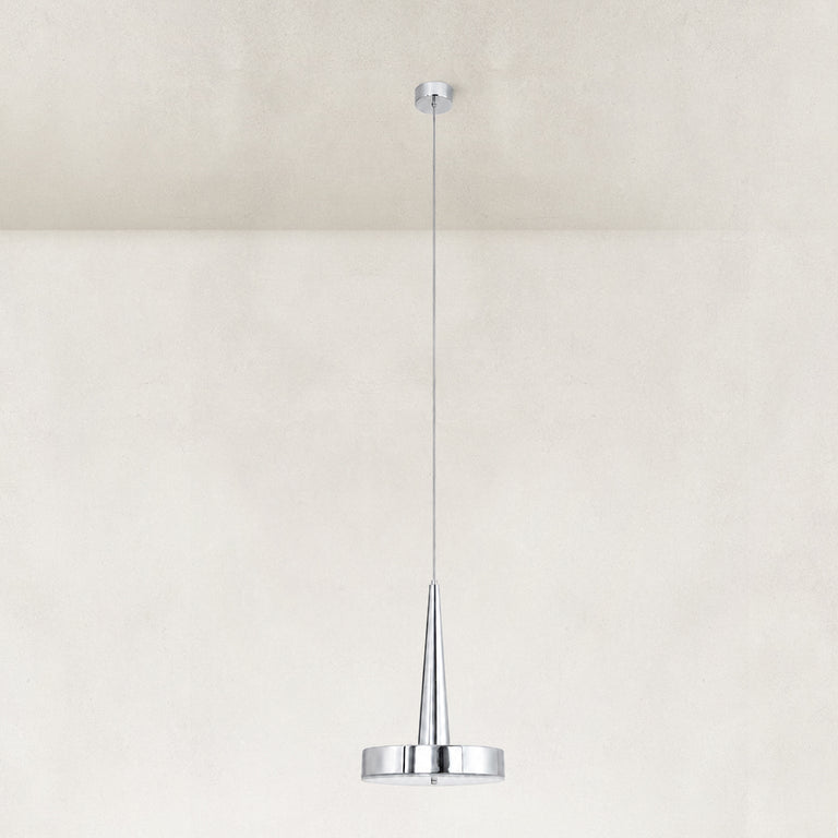 Product detail of Polished Chrome Marble Drum Pendant against a neutral background