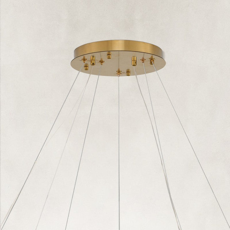 Gold-tone two-tier prism canopy and suspension detail