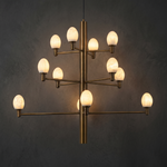 Ramo Brass Living Room Chandelier by Dalmivik, complete fixture view