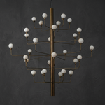 Ramo Alabaster Foyer Large Chandelier by Dalmivik, complete fixture view
