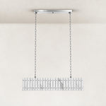 Rectangular Marble Island Pendant 47.2" in Chrome metal finish, shown as a complete fixture