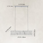 Dimension diagram for Rectangular Marble Island Pendant