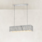 Product detail of Rectangular Marble Island Pendant against a neutral background