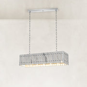 Product detail of Rectangular Marble Island Pendant against a neutral background