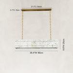 Dimension diagram for Rectangular Marble Lantern Pendant